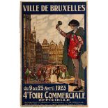 Travel Poster Brussels Belgium Trade Fair 1923 Fernand Toussaint