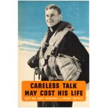 Propaganda Poster WWII Careless Talk Pilot Royal Air Force UK