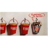 Advertising Poster Double Diamond Beer Fire Station Bucket