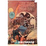 Travel Poster Air Canada Airline New York World Fair Bob Peak