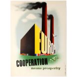 Propaganda Poster ERP Marshall Plan Europe Cooperation Means Prosperity