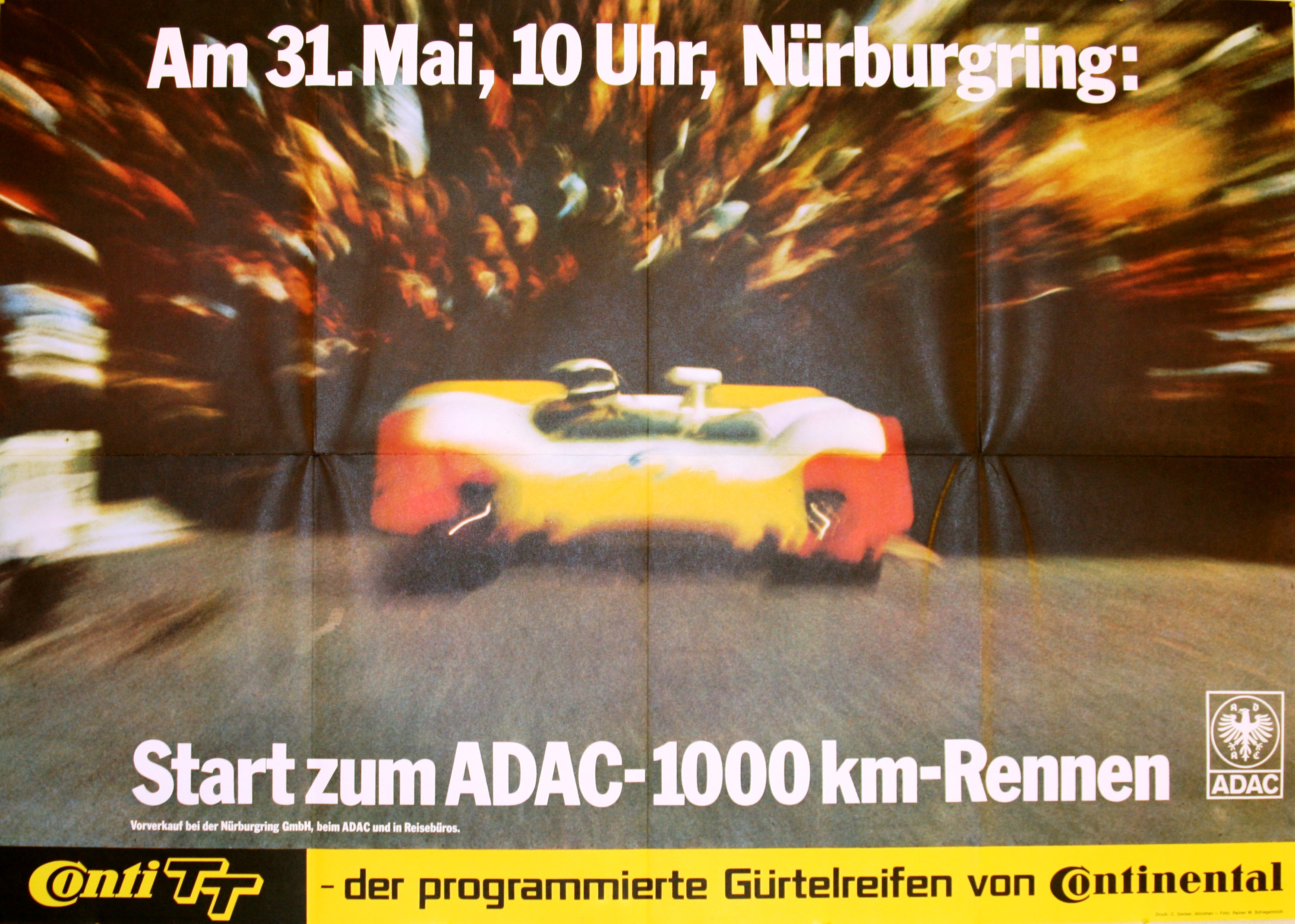 Sport Poster Nurburgring 1000km Car Race ADAC Porsche Ferrari