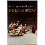 Travel Poster Geilo Norway Ski Resort Skiing