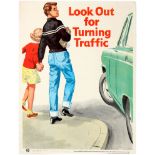 Propaganda Poster ROSPA Road Safety Look Out For Turning Traffic