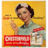 Advertising Poster Chesterfield Cigarettes Mad Man Smoking