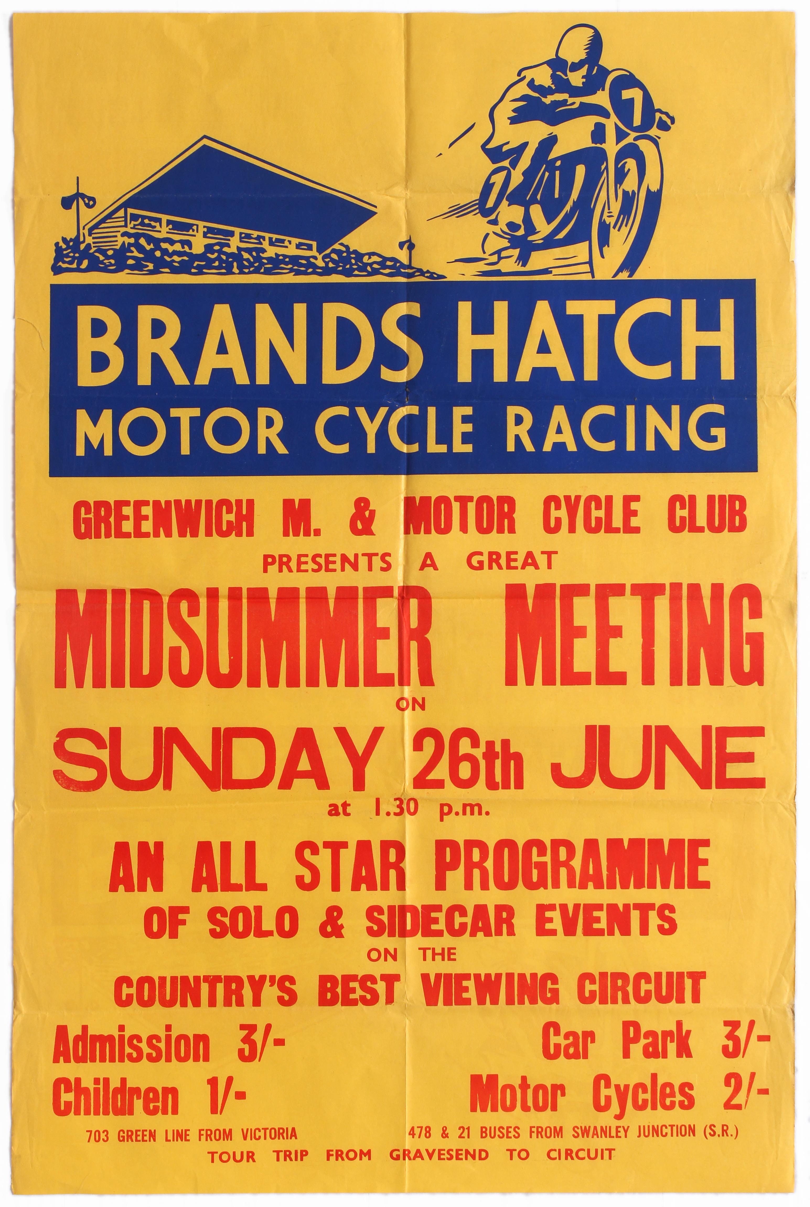 Sport Poster Brands Hatch Motorcycle Racing Greenwich Motorcycle Club