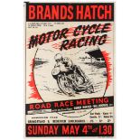 Sport Poster Brands Hatch Motorcycle Racing Road Race Meeting Derek Minter