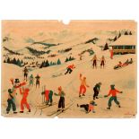 Sport Poster School Winter Sports Skiing France Helene Poirie