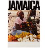 Travel Poster Jamaica Woman Flower Seller