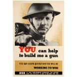 Propaganda Poster WWII You Can Help To Build Me A Gun UK