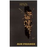 Travel Poster Air France Airline Spain Georges Mathieu