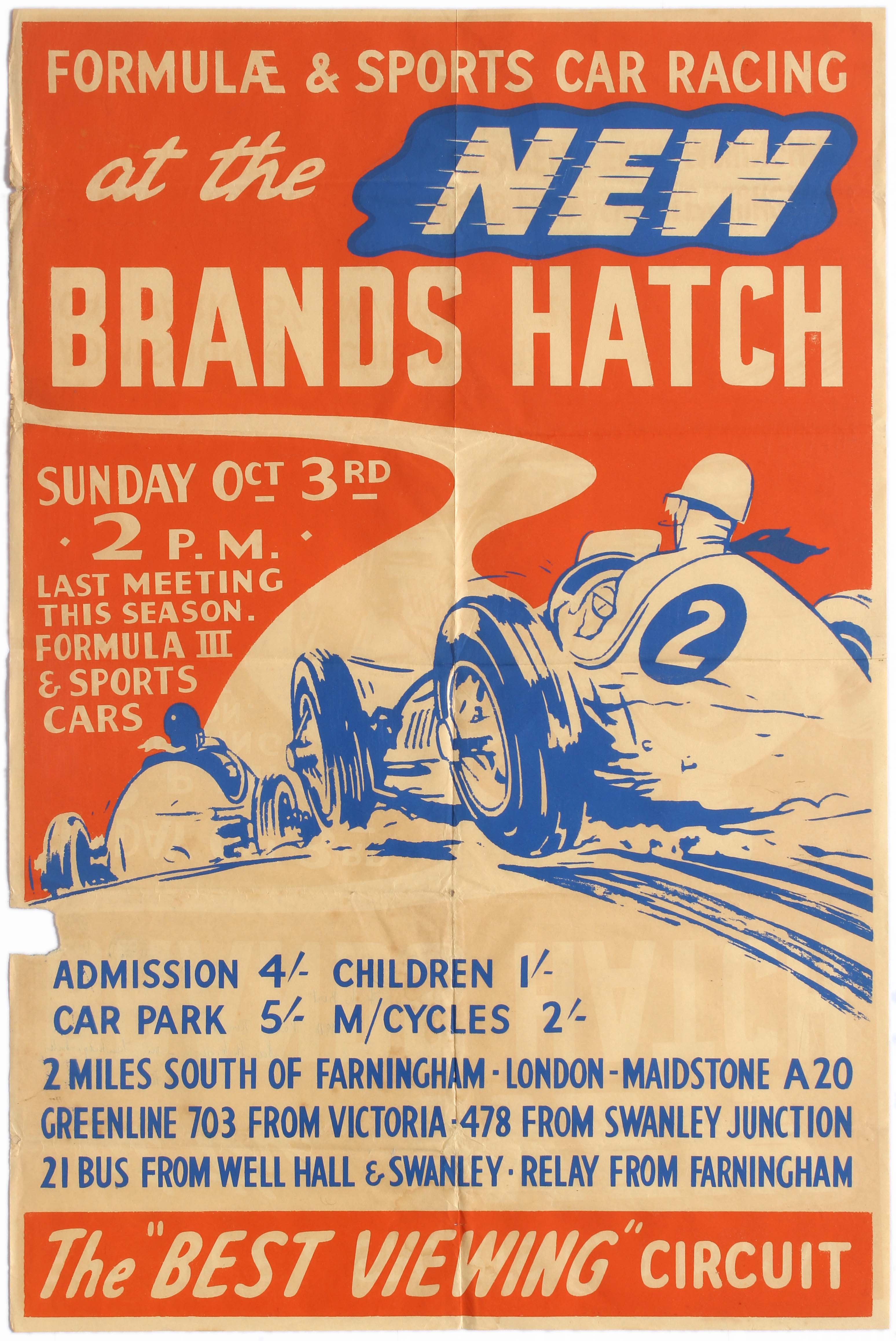 Sport Poster Formula 3 Sports Car Racing Brands Hatch