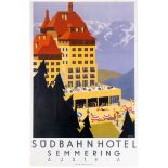 Travel Poster Sudbahnhotel Semmering Austria Hermann Kosel