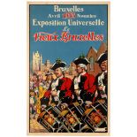 Travel Poster Brussels World Fair Belgium Drummers