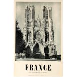 Travel Poster France Reims Cathedral Notre Dame