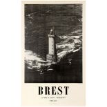 Travel Poster Brest Lighthouse France Kereon