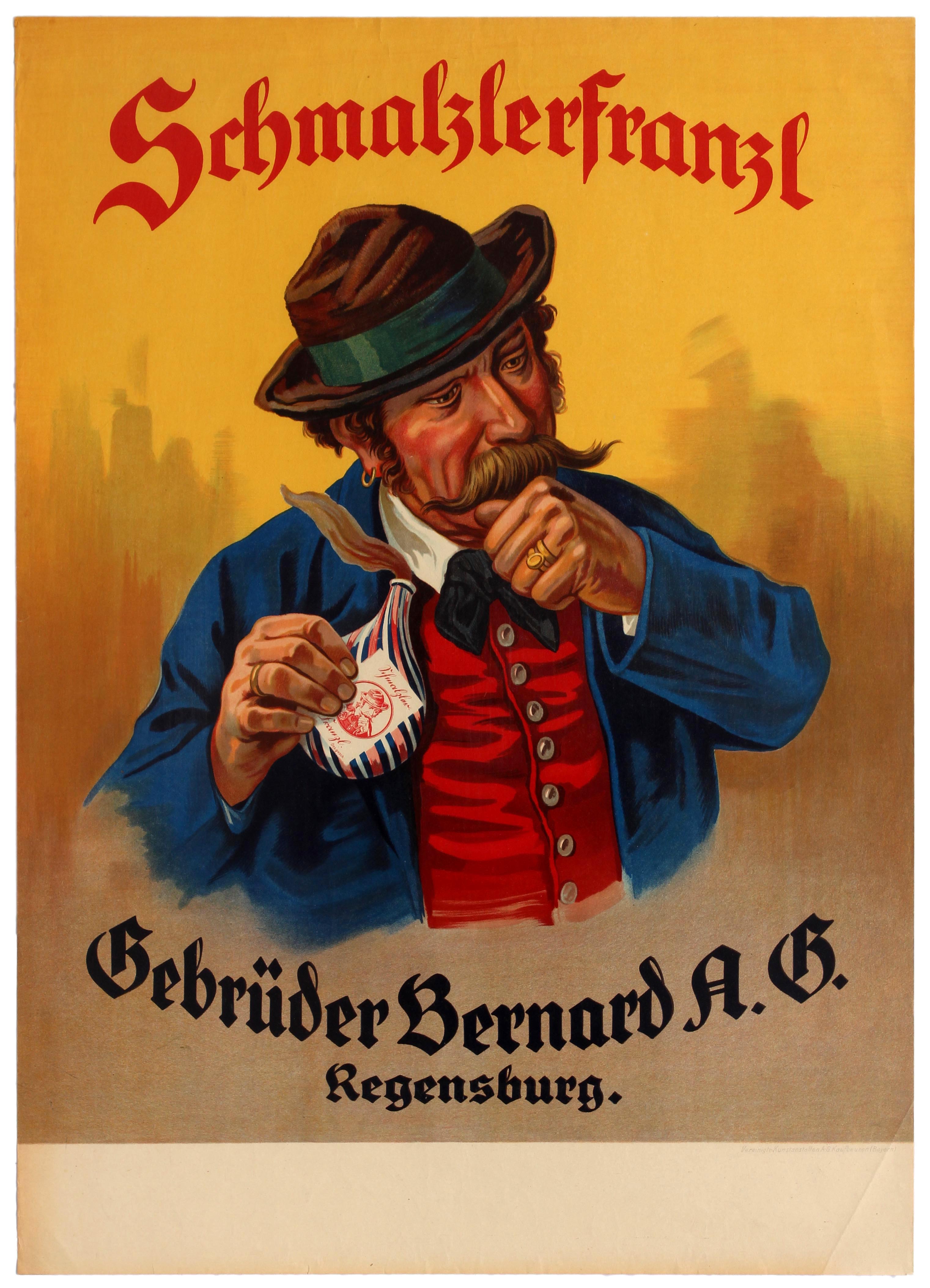 Advertising Poster Schmalzlerfranzl Sniffing Tobacco Schmalzler