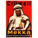 Advertising Poster Cruwell Mekka Tobacco Arab Smoking Pipe