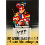 Propaganda Poster ERP Marshall Plan Inter-European Cooperation