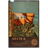 Travel Poster Asilah Castle Morocco Bertuchi