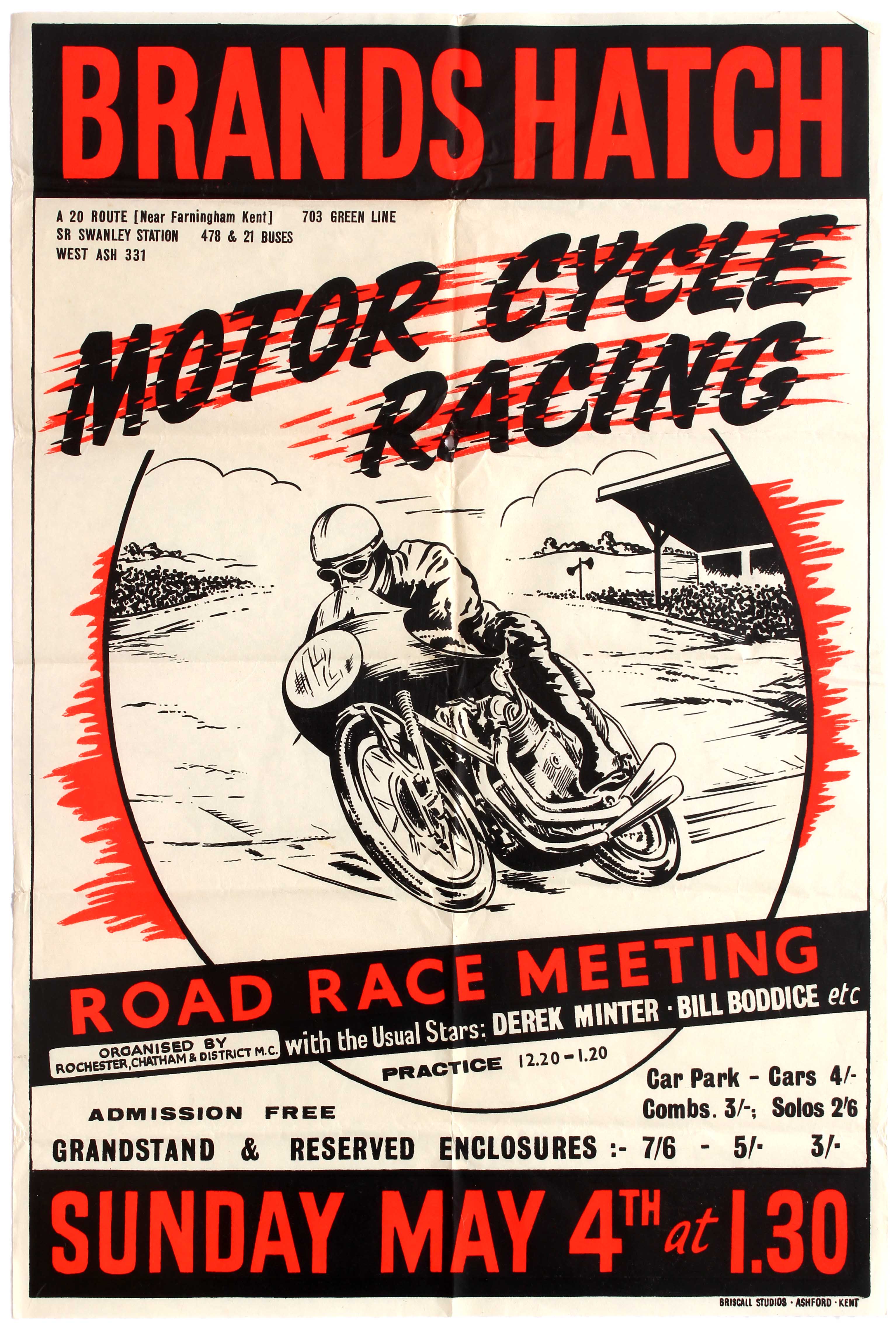 Sport Poster Brands Hatch Motorcycle Road Race Meeting Derek Minter