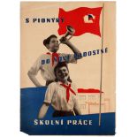 Propaganda Poster Pioneers School Work Joy Socialism Czechoslovakia