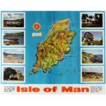 Travel Poster British Railways Isle of Man Illustrated Map