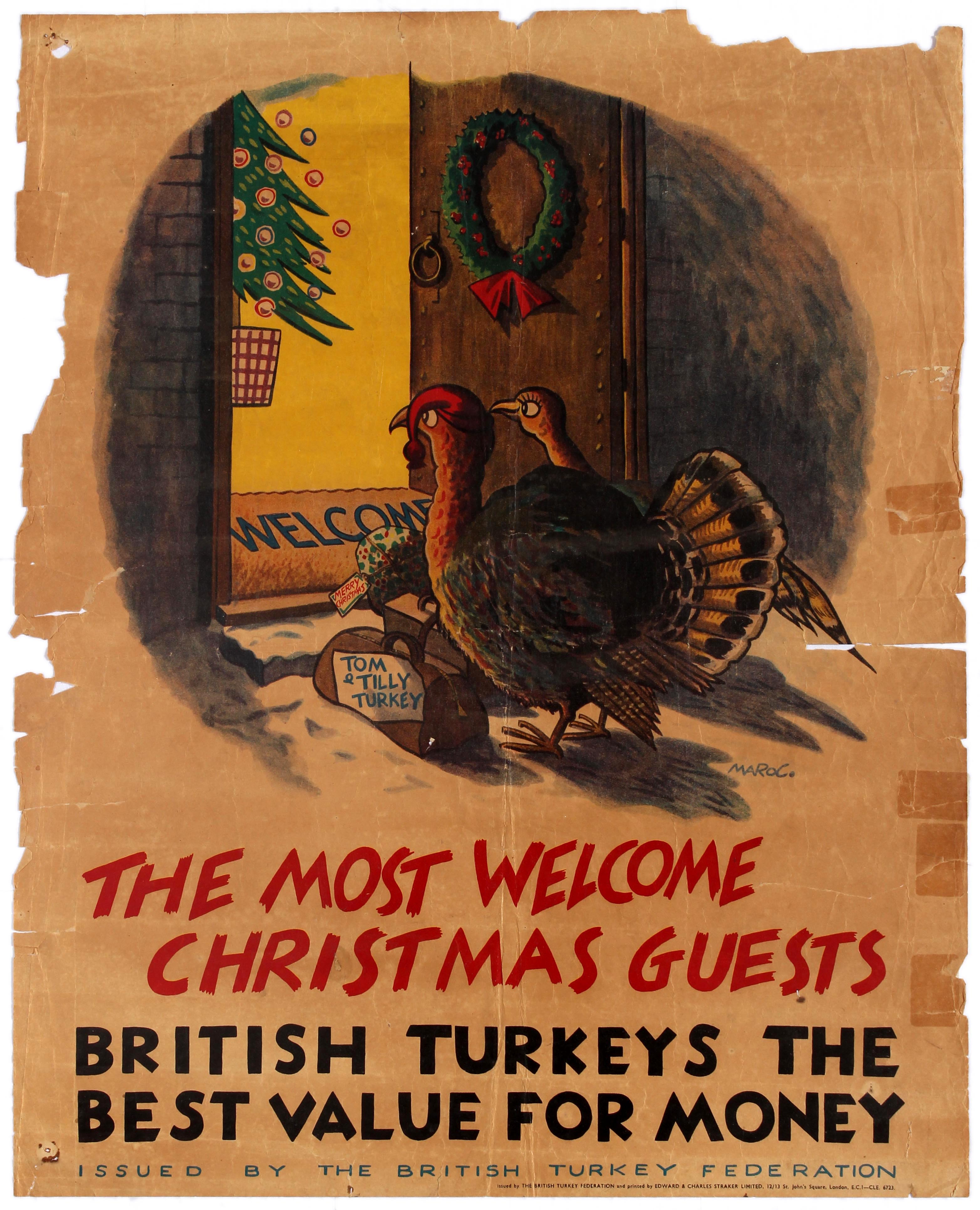 Advertising Poster British Poultry Turkey Christmas