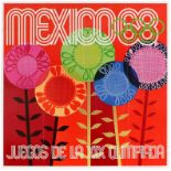 Sport Poster Mexico Olympic Games 1968 Flowers Lance Wyman