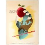 Propaganda Poster ERP Marshall Plan Prosperity The Fruit of Co-operation