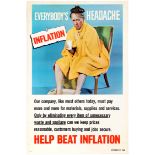 Propaganda Poster Help Beat Inflation Work Motivation USA