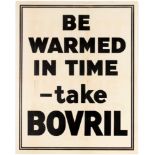Advertising Poster Be Warmed in Time Take Bovril
