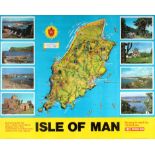 Travel Poster Isle of Man British Railways Illustrated Map