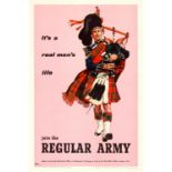 Propaganda Poster Regular Army Recruitment Scots Guards Bag Piper