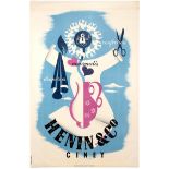 Advertising Poster Henin & Co Belgium Fashion Shop Midcentury