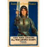 Propaganda Poster Joan of Arc USA France WWI War Savings Stamps