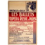 Advertising Poster Russian Ballets Opera Paris 1940