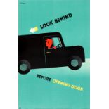 Propaganda Poster Road Safety ROSPA Look Behind Cusden Midcentury Modern
