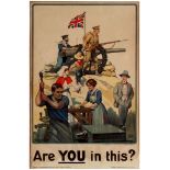 War Poster Are You In This British WWI Recruitment