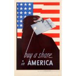 War Poster Buy A Share In America WWII Eagle Defense Bonds