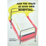 War Poster Join Your Hospital WWII UK Home Front