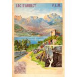 Travel Poster Annecy Lake Tanconville PLM France