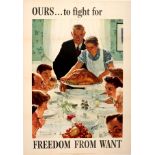 War Poster Freedom From Want WWII USA Norman Rockwell