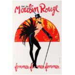 Advertising Poster Bal du Moulin Rouge Femmes Rene Gruau Paris France