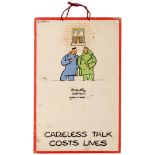 War Poster Careless Talk Costs Lives WWII Fougasse Hitler UK