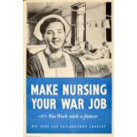 War Poster Make Nursing Your War Job WWII UK Home Front