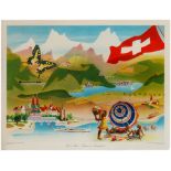 Travel Poster Summer in Switzerland by Eidenbenz