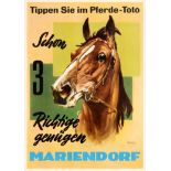 Travel Poster Mariendorf Horse Racing Germany