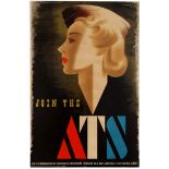 War Poster WWII Join the ATS Abram Games Blonde Bombshell