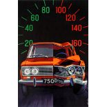 Propaganda Poster Lada Anti Speeding USSR